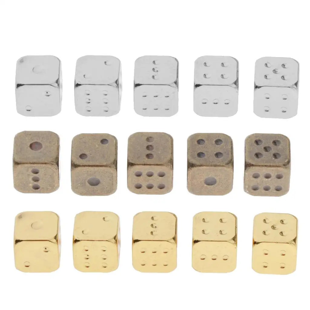 Zinc Alloy Carved Six Sided Dice D6 Tabletop Polyhedral Dice Set for Drinking Recreation and Casino Games