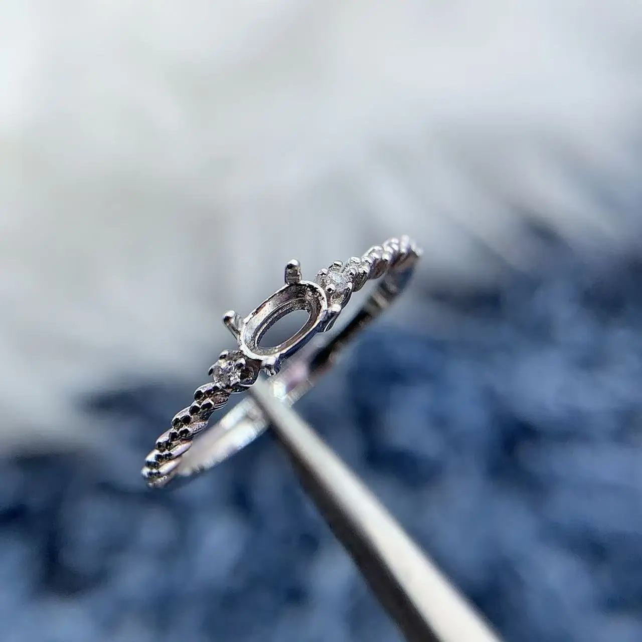 MeiBaPJ-Anillos abiertos de plata de ley S925 con piedra ovalada de 3x5mm, ajuste de joyería de lujo a la moda para mujer, regalos personalizados DIY, mayorista