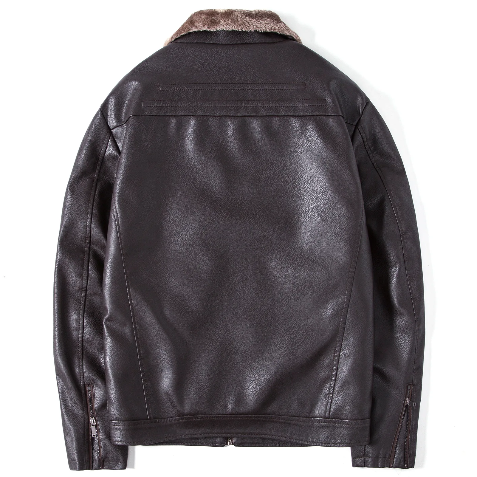 الشتاء أزياء الرجال بو الجلود سترة الشتاء سميكة أفخم بطانة الرجعية عارضة منفذها سترة للرجال الأعمال معطف غير رسمي