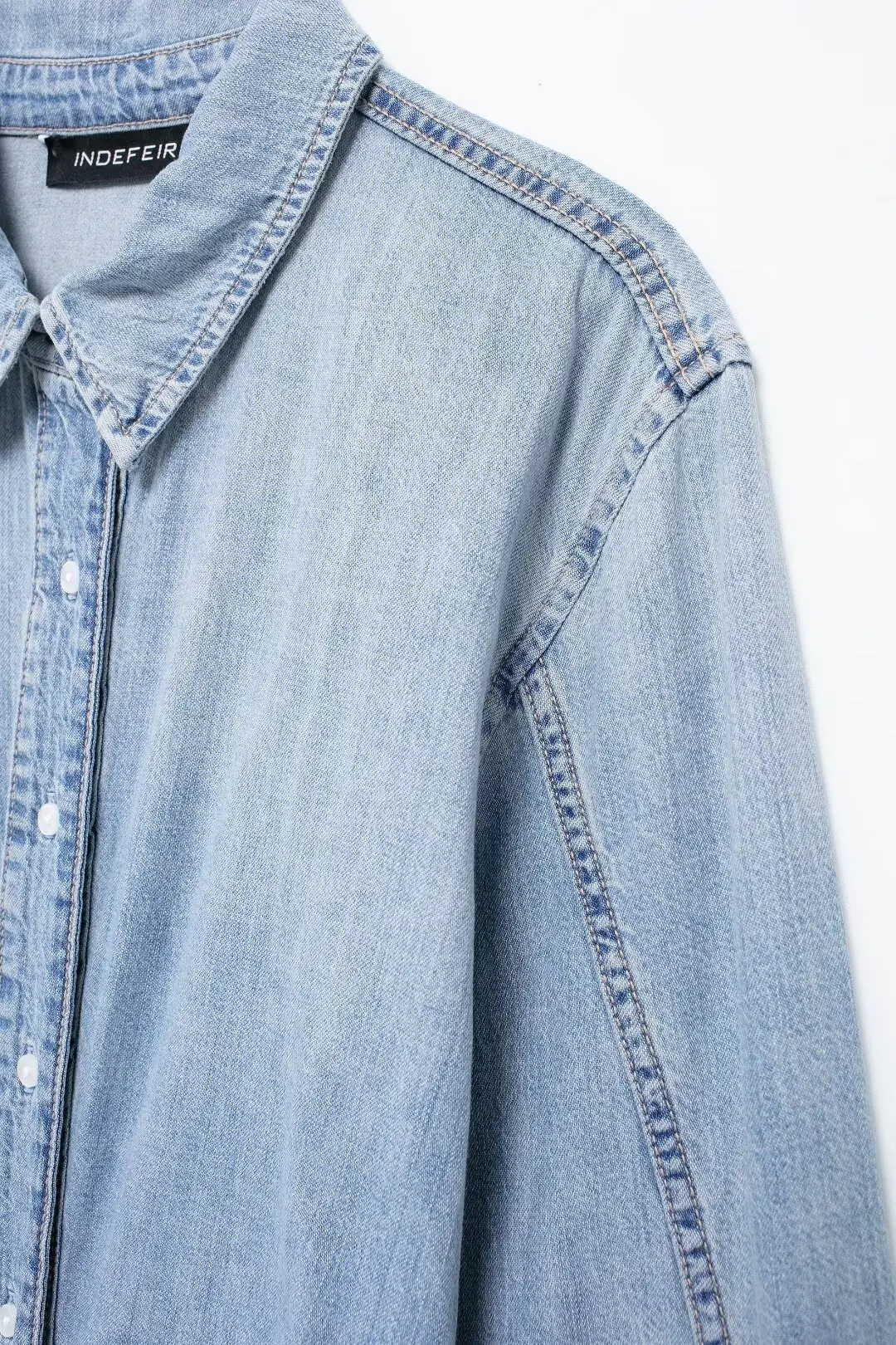 Mini robe en denim à manches longues pour femmes, chemise Joker, rétro, chic, décontracté, nouvelle mode, 2024