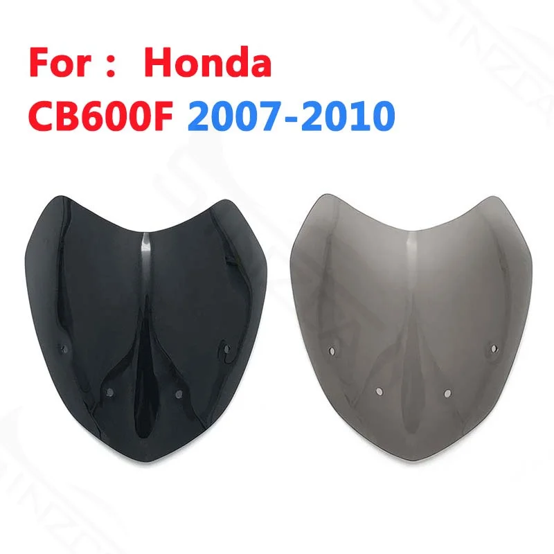 Pare-brise noir pour Honda Hornet, pare-brise, déflecteurs de vent, 600, CB600F, CB 600F, 2007, 2008, 2009, 2010