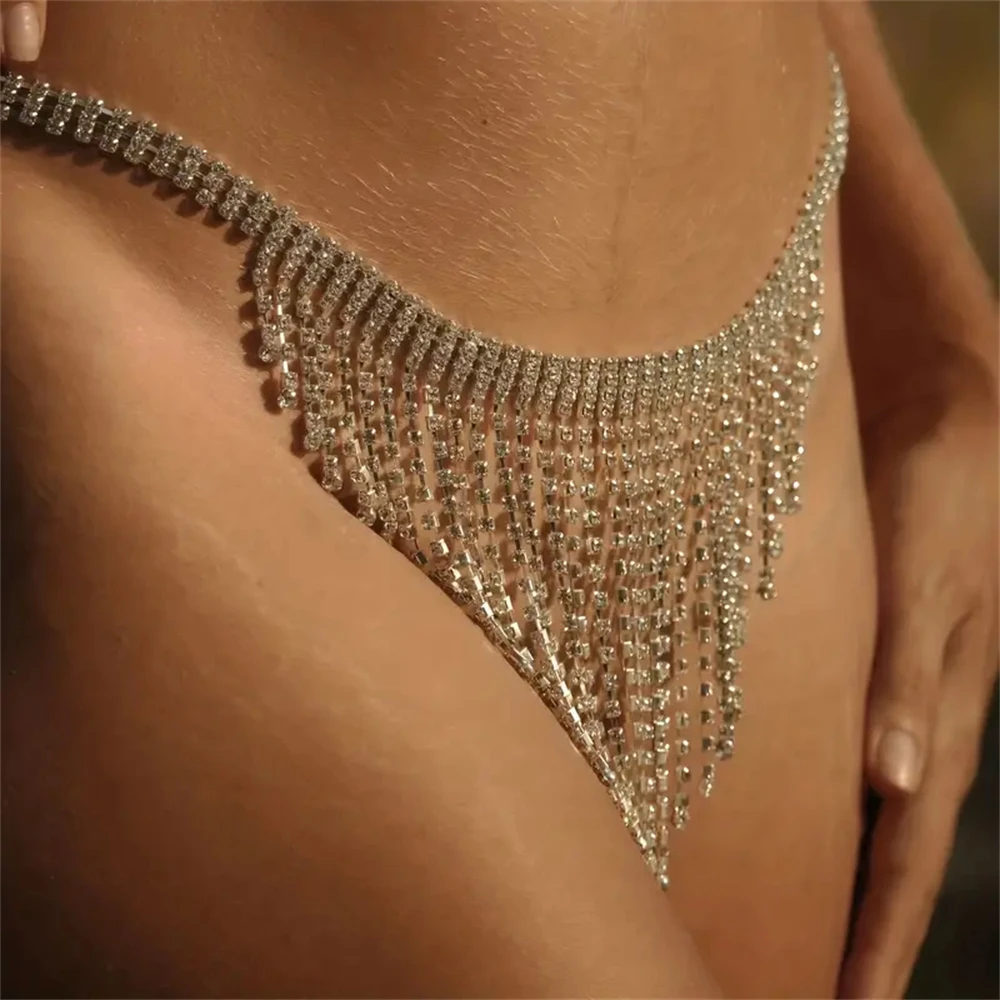 سلسلة خصر بشرابة ذهبية وفضية للنساء، سلسلة مجوهرات مثيرة قابلة للتعديل للصناعات الثقيلة