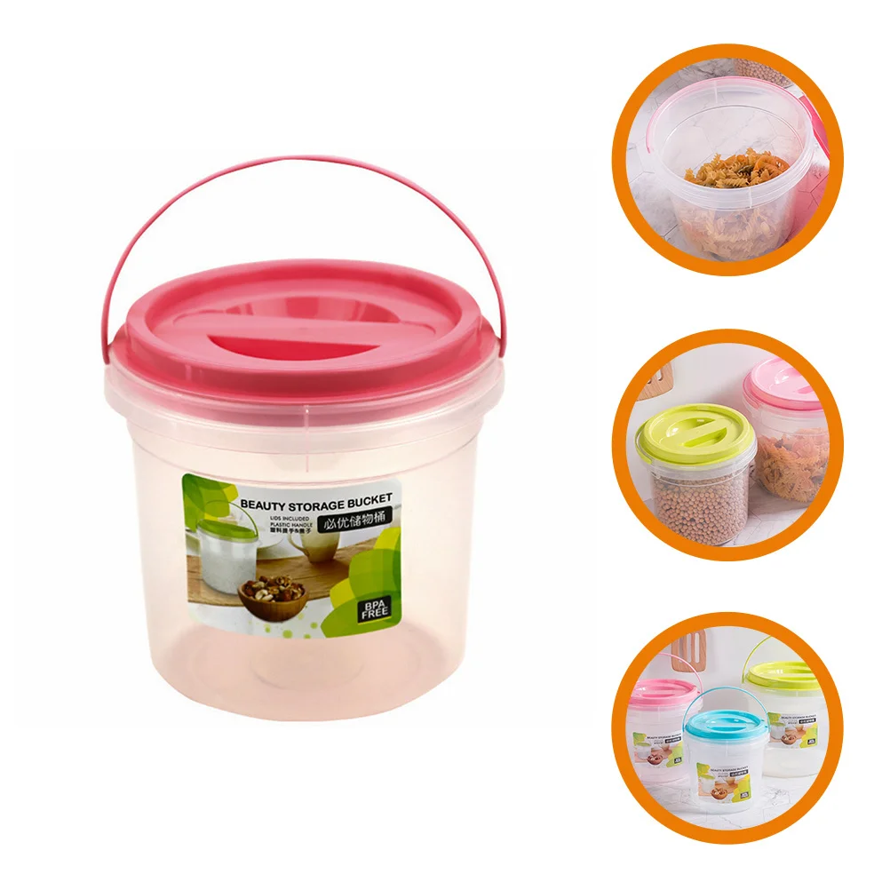 

4000Ml Laundry Powder Bucket Heavy Duty Plastic Sealed Storage Container For Detergent Soap Powder Kitchen Food Organizing