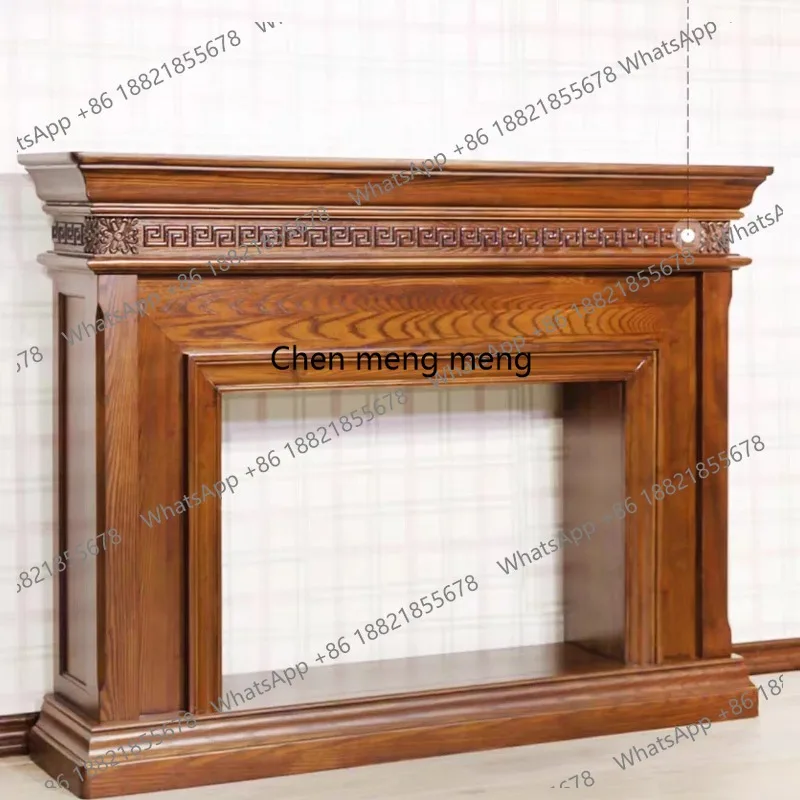 American solid wood carving flower decoration fireplace cabinet living room home decoration porch cabinet French retro
