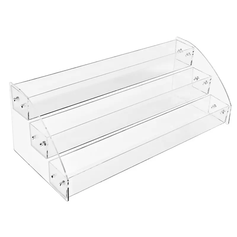 Display Rack, 3-Tier Clear CD Holder, Cascading DVD& CD Storage Box, Holds Up To 24 Standard CD Cases