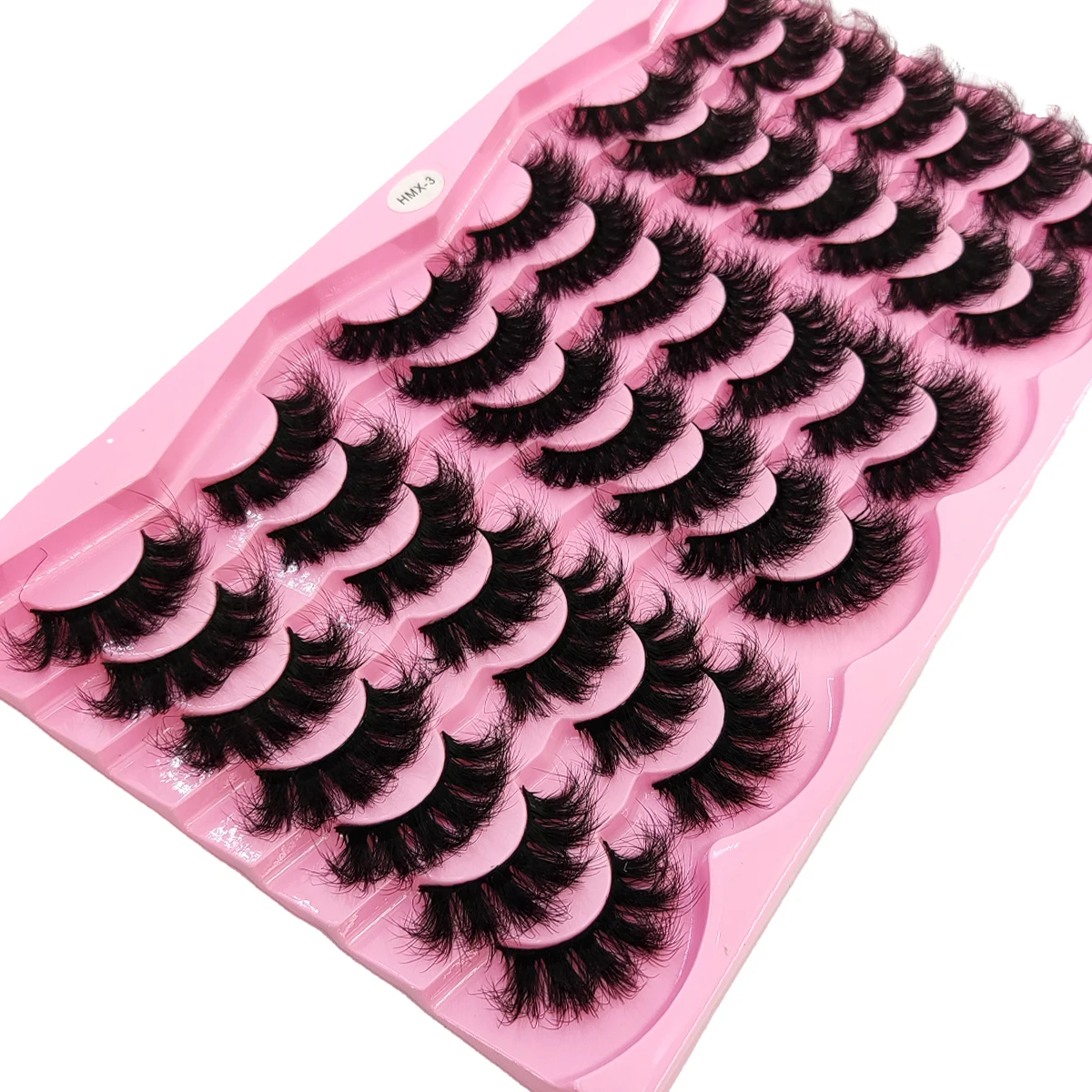 HBZGTLAD 21 Double Natural Striped Fluffy Artificial Mink Eyelash 3D False Eyelash Fluffy Curl False Eyelash Extended Makeup