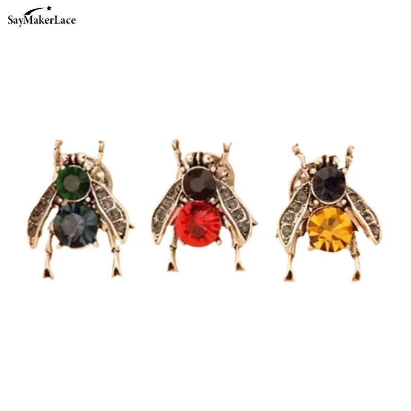 High Quality Vintage Bee Rhinestone Brooch Trend Creative Insect Corsage Creative Anti-light Pin