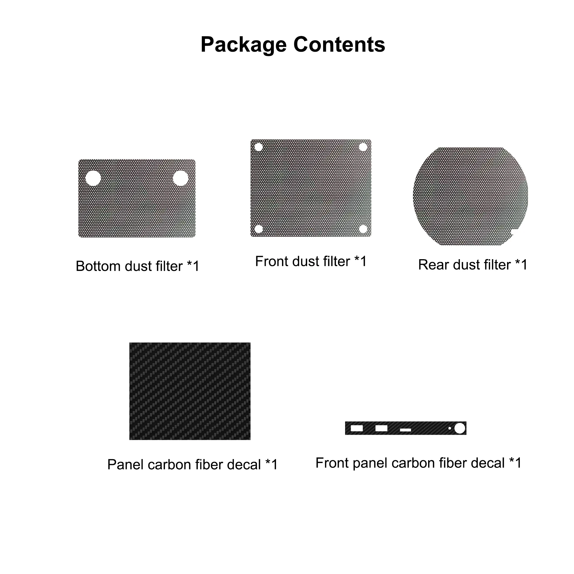 5 In 1 Dust Filter Protective Kit Carbon Fiber Stickers Front Rear Bottom Covers Dustproof Accessories For Steam Machine