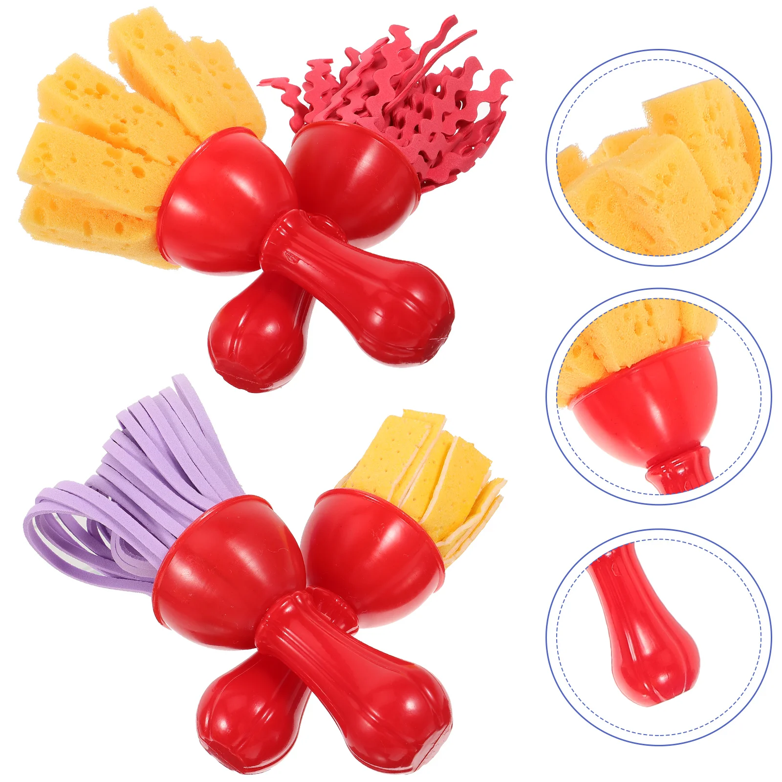 

4 Pcs Sponge Painting Brushes Kids Drawing Tools Doodling Graffiti Plastic Kits Art Supplies Lightweight Safe Washable