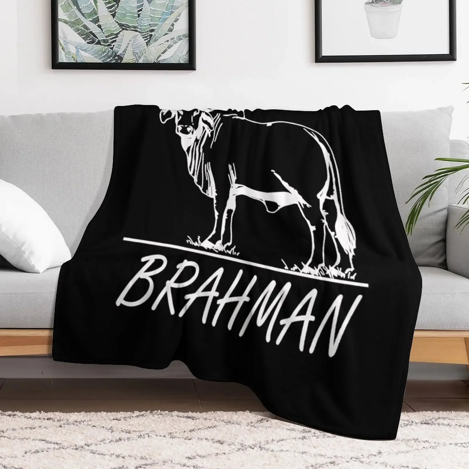 Zebu Cattle, Brahma Bulls, Brahman Cow Milk Yield.png Throw Blanket Thermal Nap Blankets