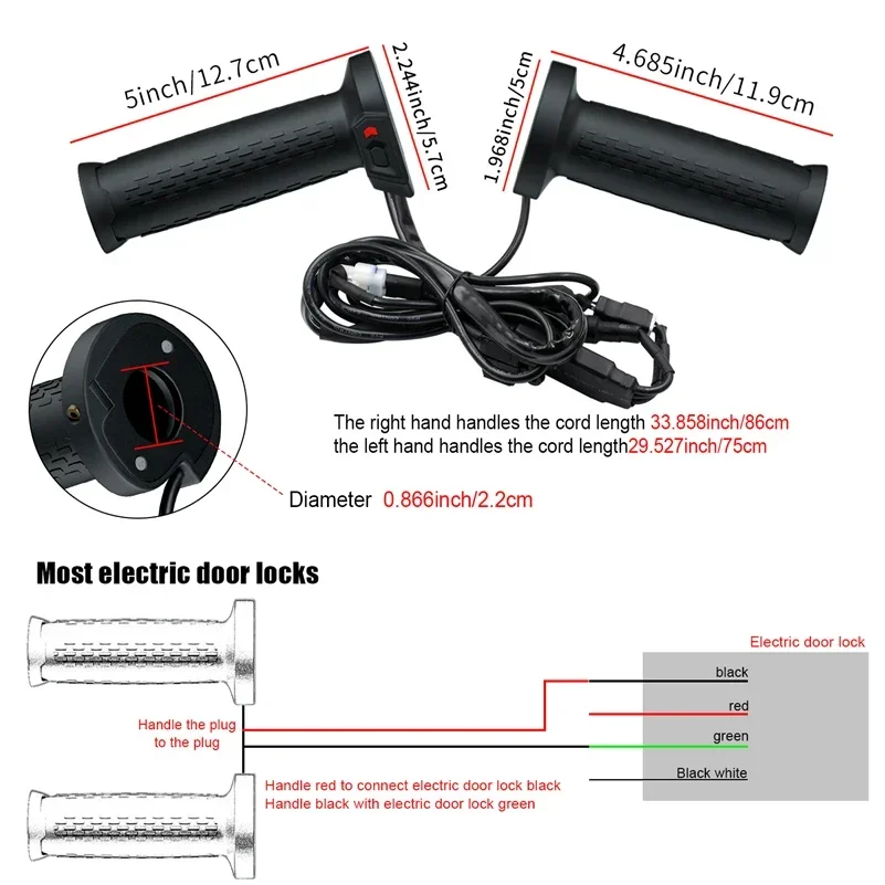 

NewHigh-end Retrofit Heated Handle Bar Moto Bike Heating Grips Sleeve Electric Heating Motorbike ATV Heater Grip With Indicator