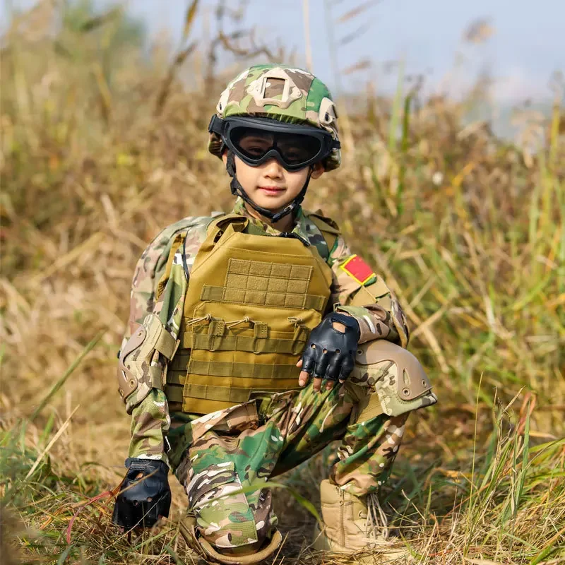 New Children's special forces combat uniform, new camouflage training suit, black eagle camouflage suit, performance suit