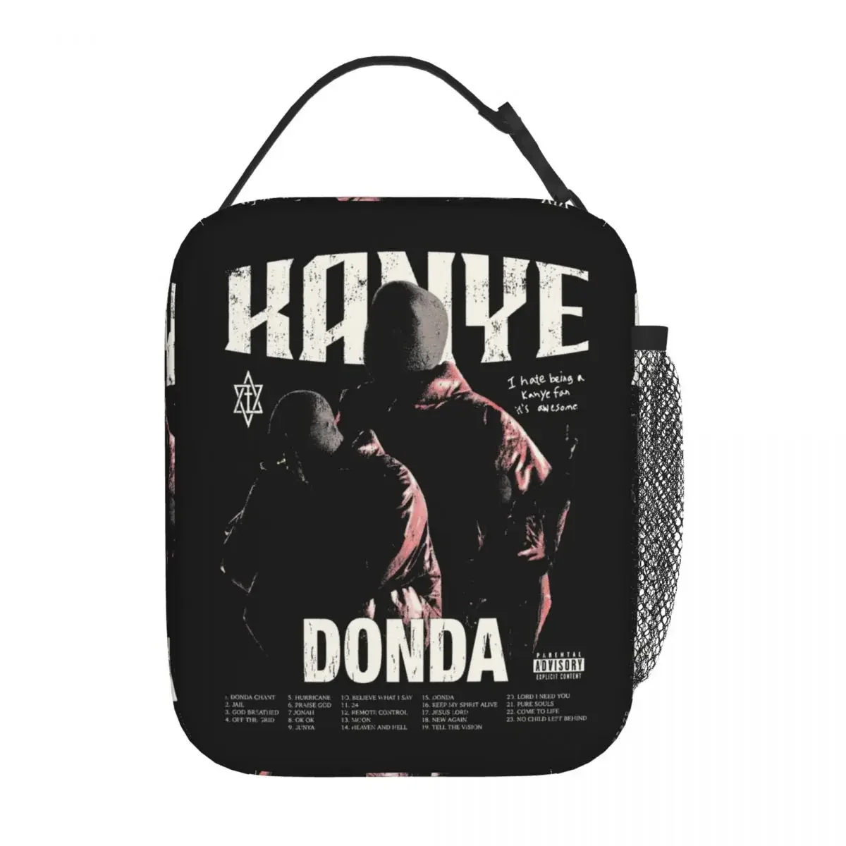 

Kanyes Donda Rapper Rap Music Hip Hop West Thermal Insulated Lunch Bags for Office Portable Food Bag Cooler Thermal Lunch Boxes