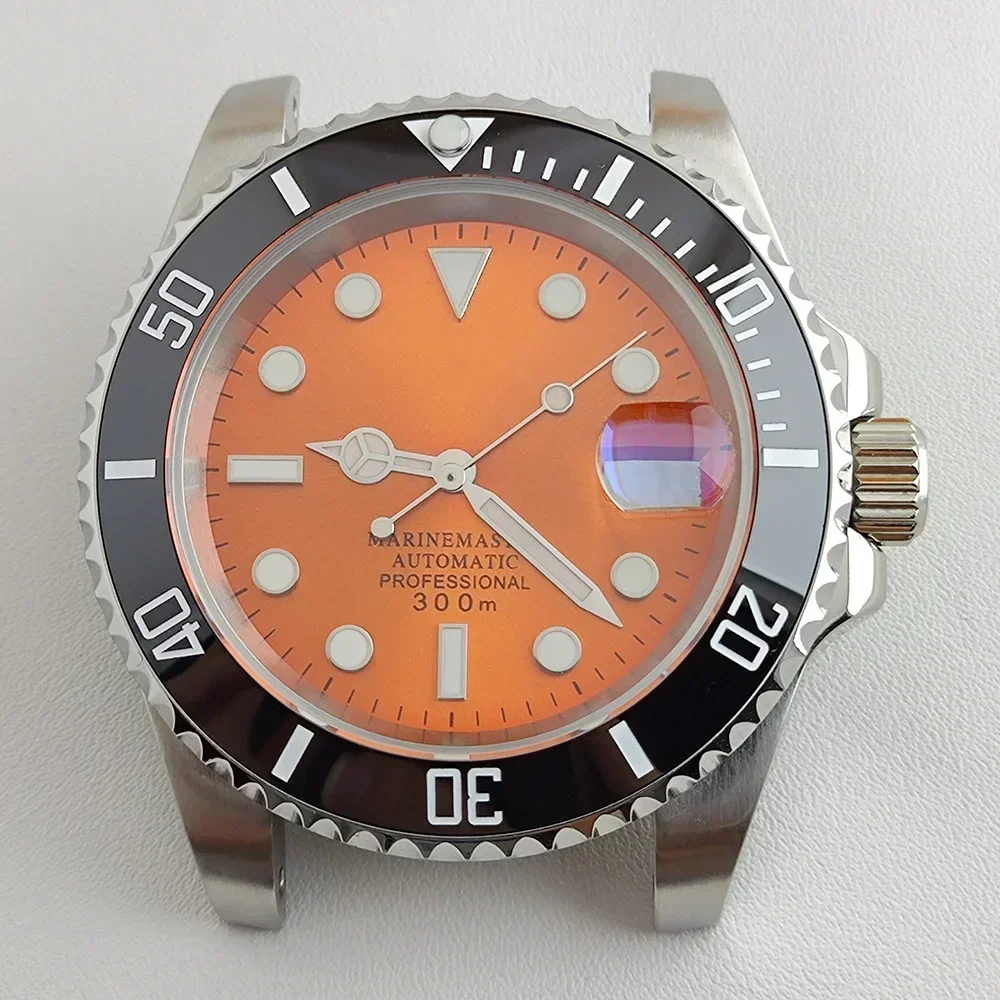 Корпус NH35 40 мм, мужской корпус для часов, корпус из нержавеющей стали, сапфировое стекло, подходит для NH35 NH36, детали для часов с механизмом, новый DIY