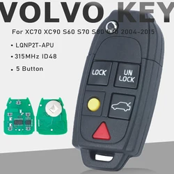 KEYECU LQNP2T-APU 5 Button Remote Key Keyless 315MHz ID48 Chip Fob for Volvo XC70 XC90 S60 S70 S80 V70 2004-2015