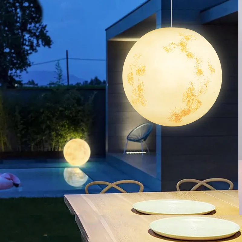 Outdoor Moon Chandelier, Courtyard Garden Atmosphere Hanging Tree Lamp, Scenic Area Decoration Landscape Lamp, Waterproof Lamp