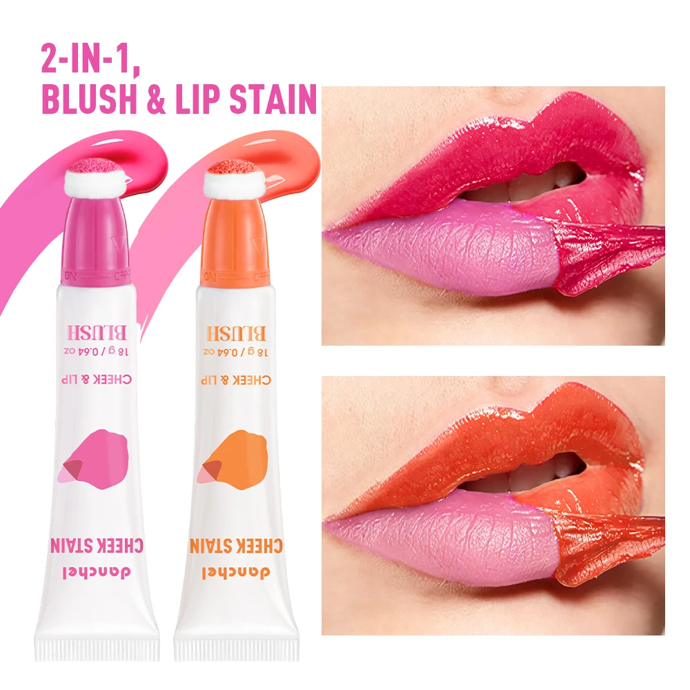 2 In 1 Peel‑off Blush Lip Tint Cheek Stain Long Lasting Lock Color Natural Bare‑Skin Finish No Cakey Beginner Friendly No Blendi