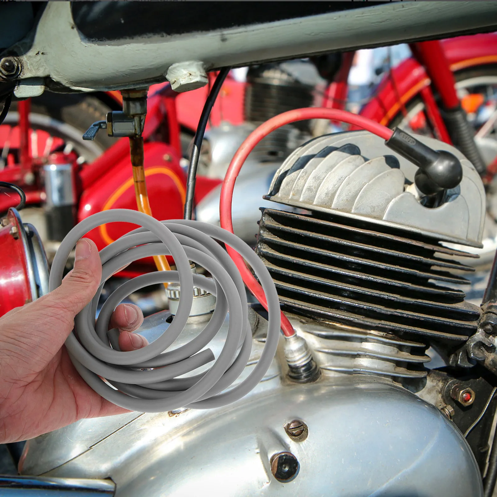 

Universal Motorcycle Oil Tube Flexible Fuel Line Hose Fitting Kit High-Pressure Line Anti-Aging Rubber Tubing for Dirt