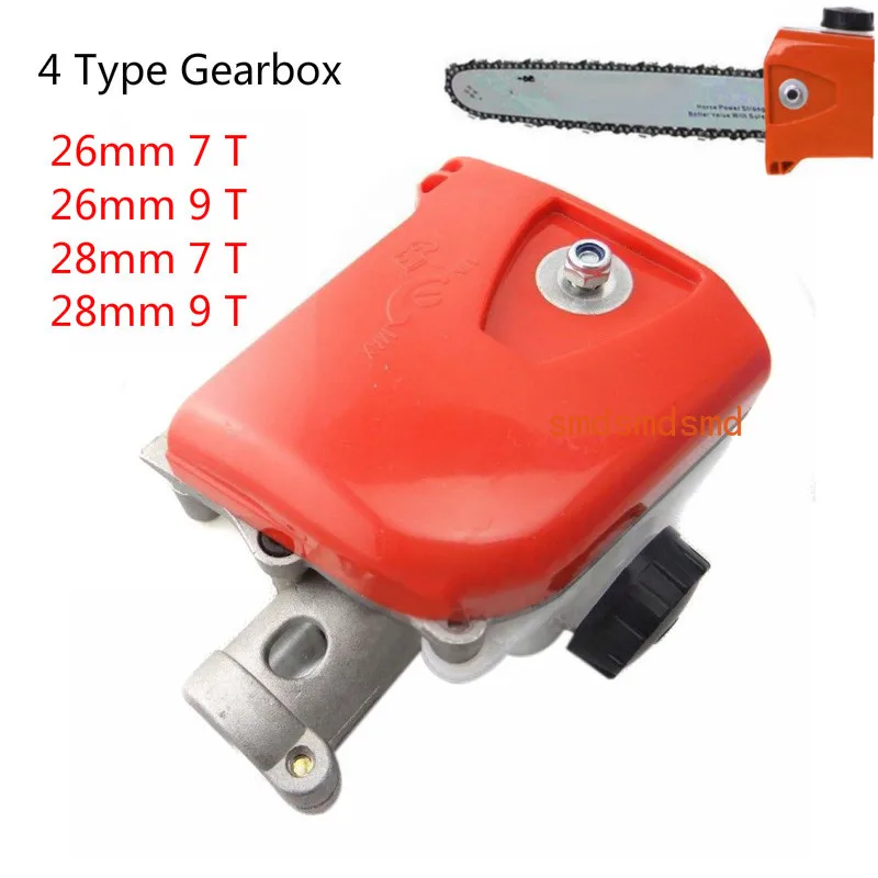 26mm/28mm 7/9 Spline Tree Chainsaw Gearbox Gear Head Pole Saw Replacement Part Forestry High Branches Garden Gearhead Cutter