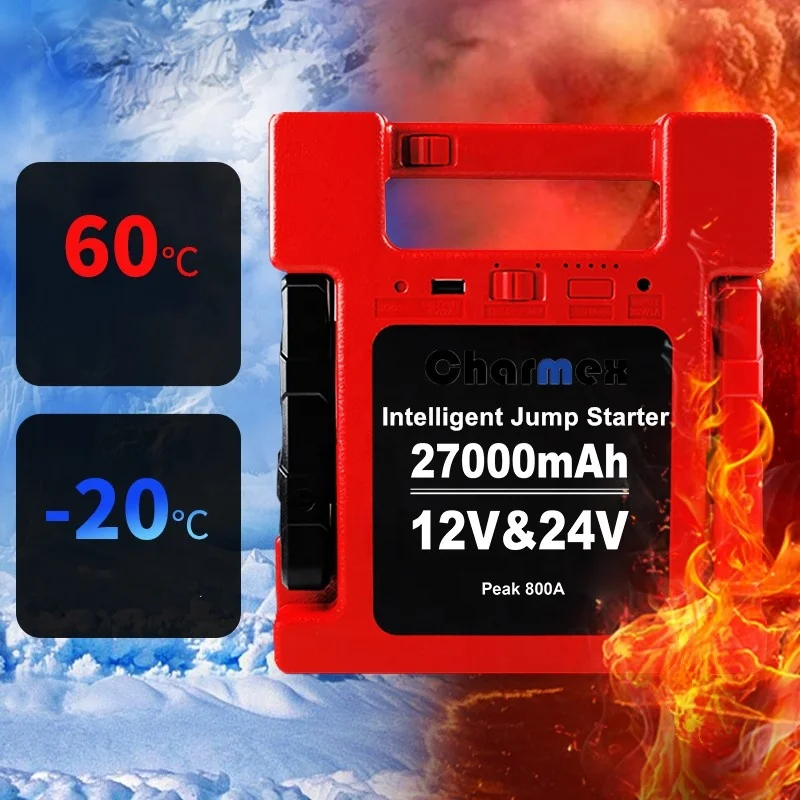 Charmex Jump Starter Professional 12V 24V 24000mAh Booster With Power Bank Emergency Jump Starter Diagnostic Tools