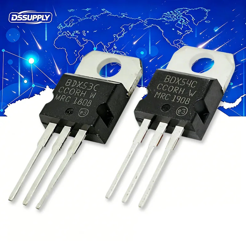 10PCS BDX53C BDX54C TO-220 (BDX53+BDX54 ) 5Pairs N-channel Darlington Transistor