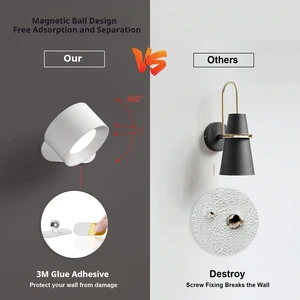 LED -Wandleuchten Licht, 3 Helligkeitsstufen, 3 Farbmodi, 2000mAh -Batterie, 360 ° -Rotary, Berührungssteuerung 8 Hauptverkaufsbatterie 24 V 2000mah - №4