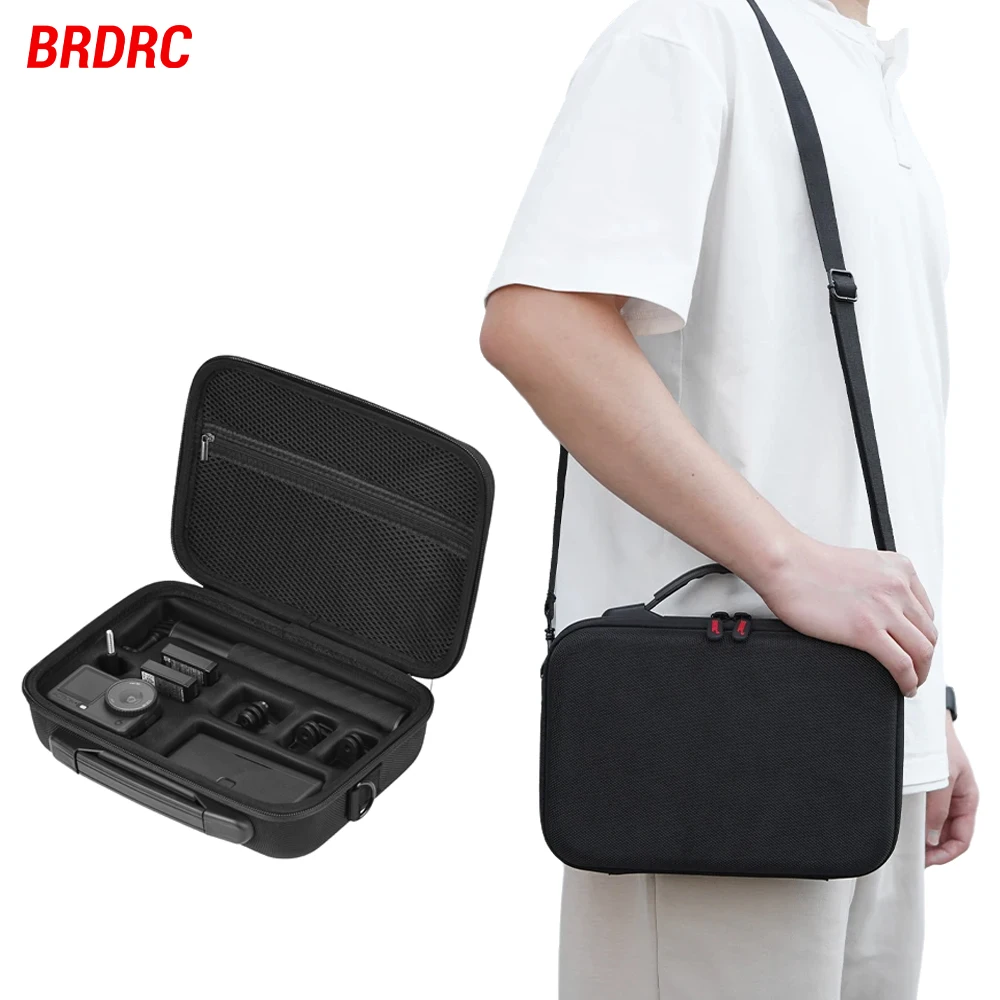 BRDRC Tragetasche für DJI Action 6 Kamera-Zubehör, Schützende Aufbewahrungstasche, Stoßfeste Box, Reisehandtasche, Groß