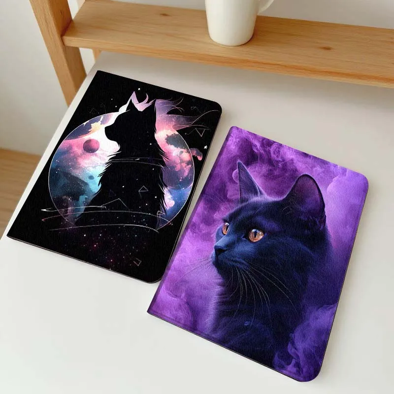 

Black Cat Purple Smoke Gift For Vivo Pad SE 11 5 3 2 Pro 12.3 13 12.1 11.5 Air IQOOPad Foldable Tablet Case