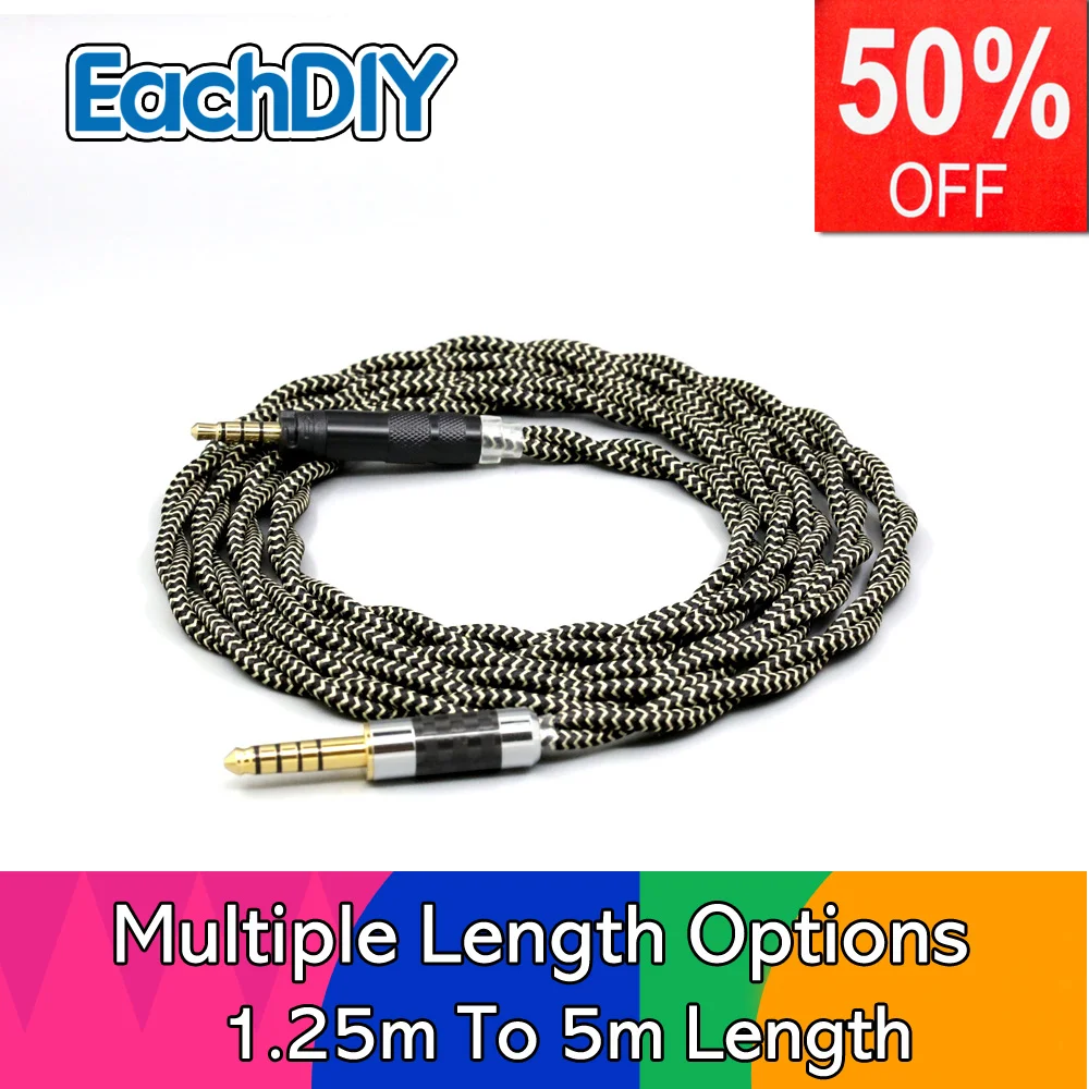 

2 Core 2.8mm Litz OFC Earphone Braided Sleeve Cable For Rode NTH100 NTH100m NTH-100 NTH-100m over-ear headphone LN008970