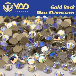 VDD 061 Moon Shadow High Quality SS4-SS20 Glass Rhinestones Crystal Gold Flatback Bright Stones For Accessories Nail Art Crafts