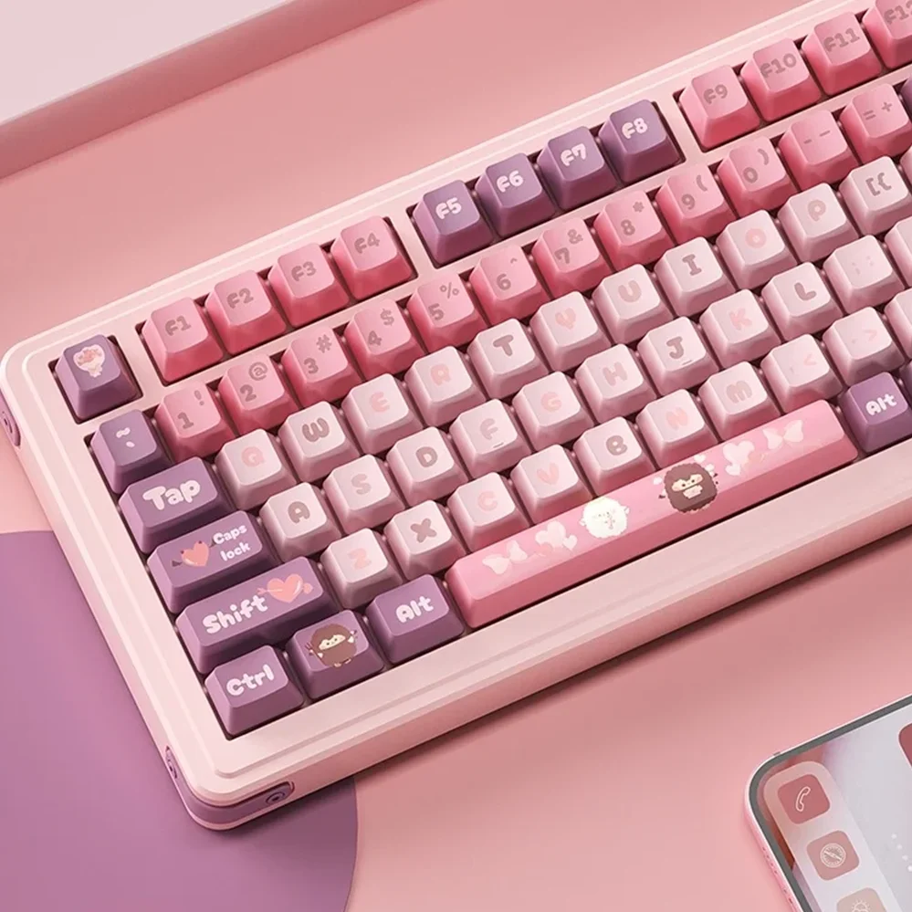 Süße kleine Lamm Keycap pbt Sublimation Kirsch profil rosa kawaii Keycaps