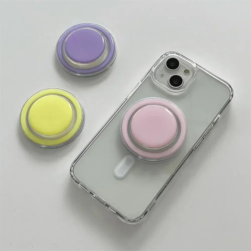 Koreaanse eenvoudige effen kleur opvouwbaar voor Magsafe magnetische telefoon Griptok Grip Tok-standaard voor iPhone 17 draadloze oplaadcassettehouder