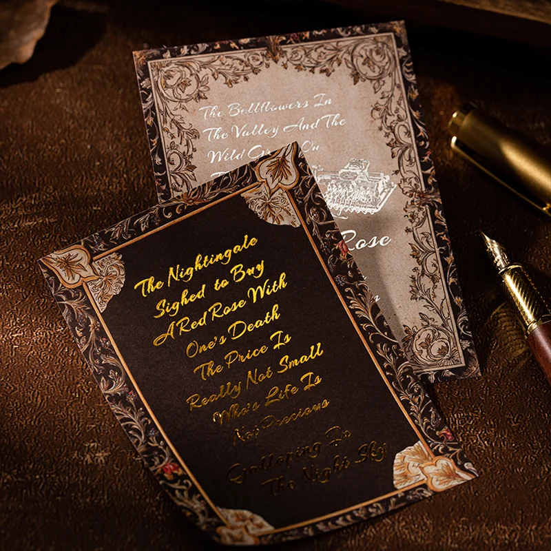 Mr. Paper Retro English Poetry Material Paper 10 sheets/pack Medieval poet says goodbye to sun Paper Literature Enthusiast Gifts