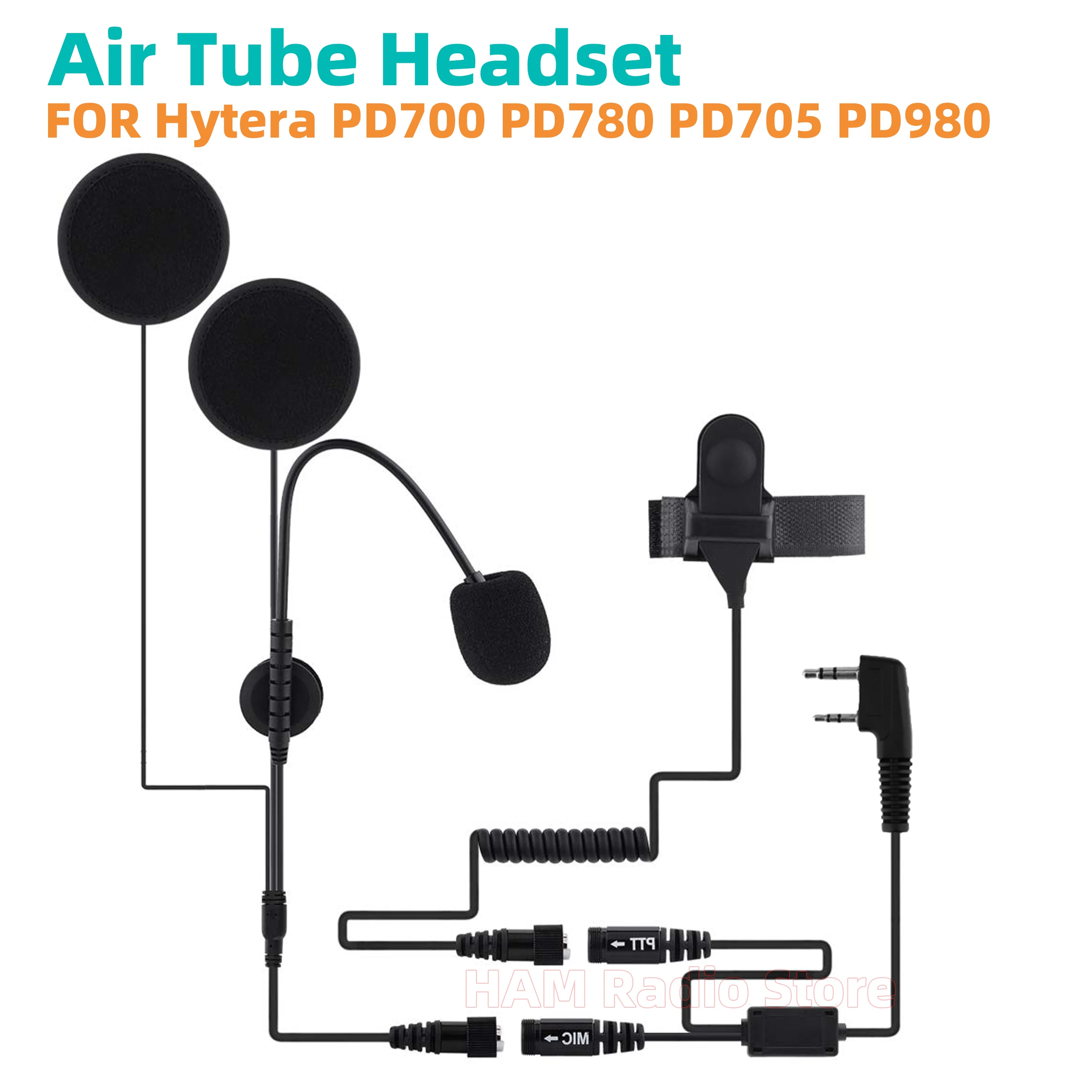 

Walkie Talkie Helmet Headset 2 Pin PTT Motorcycle Headphone For Kenwood Baofeng Puxing Quansheng TYT Ham Two Way Radio Headset