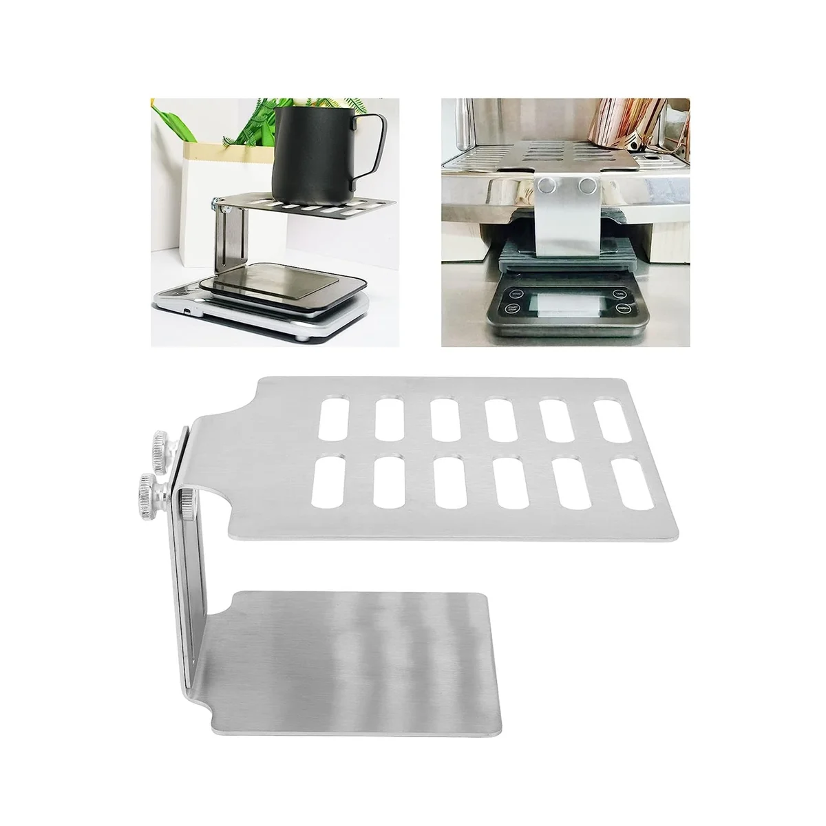 رف ميزان القهوة رف وزن القهوة المدمج المقاوم للحرارة من الفولاذ المقاوم للصدأ شديد التحمل لرف وزن القهوة - له