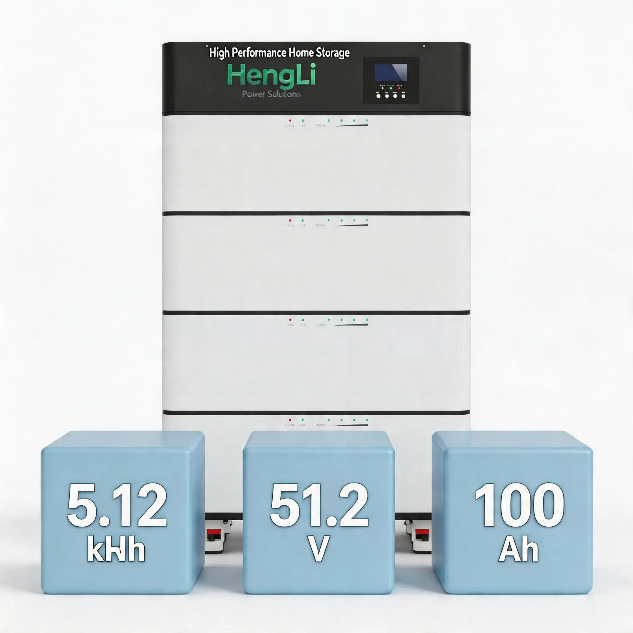 Off-Grid Energy Storage System 50kWh 51.2V LiFePO4 Battery MPPT 95% Smart APPHigh Efficiency 5-10kW Rack-Mounted