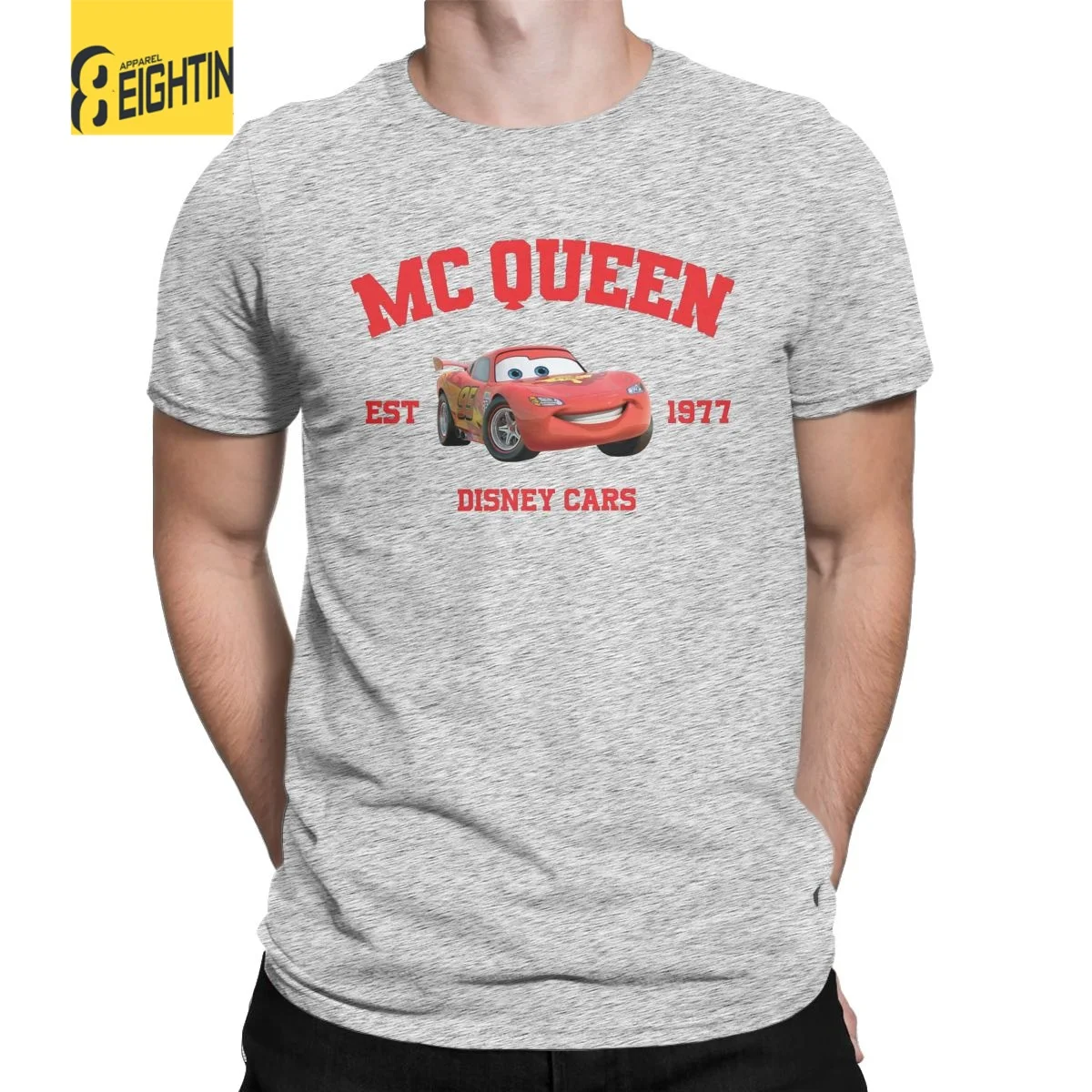 Awesome Lightning McQueen Est 1977 Cars T-Shirts for Men Crewneck Pure Cotton T Shirt Short Sleeve Tee Shirt Printed Tops