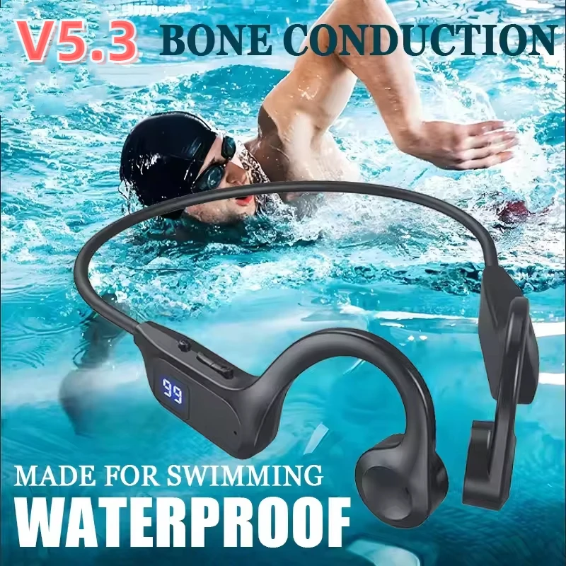 Bone Conduction Wireless Earphone Sport Swimming Bluetooth Compatible Headphone Hand-free With Mic For Running X7 Earbuds 2025