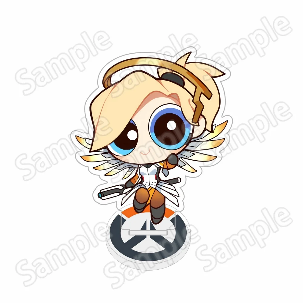 Overwatch2 Juno Mercy D.Va Tracer 6-10cm Acrylic Stand Keychain game Desktop Ornament Collectible Gift view 5