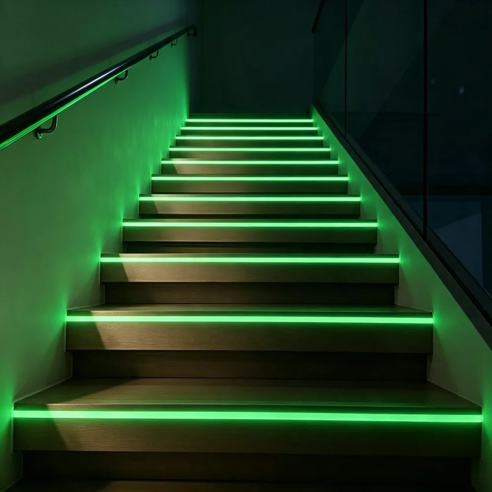 Glow in The Dark Warning Tape, Luminous Fluorescent Green Safety Tape for Stairs, Stage, Fire Exit, Anti-Collision Marking, 2cm × 500cm, 1 Roll