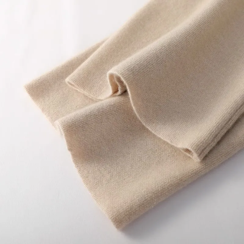 여성용 가을 겨울 니트 와이드 레그 팬츠 울 같은 스트레이트 컷 하이웨이스트 두꺼운 캐주얼 편안한 바지