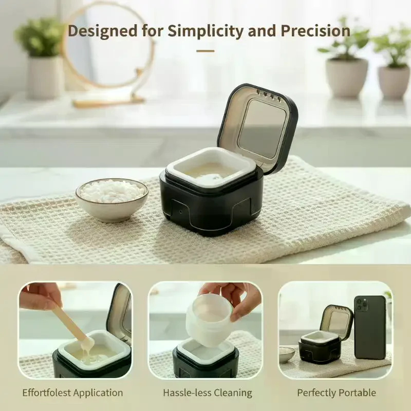 Mini Wax Heater Machine Silicone Bowl Wax Warmer Nose Ear Hair Removal Waxing Kit Wax Bean Wax Heating Melting Pot Melter