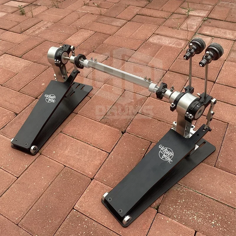 Long Board Speedy Direct Drive Shaft CNC Cutting Craft Jazz Pedal Aluminum Alloy Powerful Twin Pedal Kick Bass Drum Double Pedal