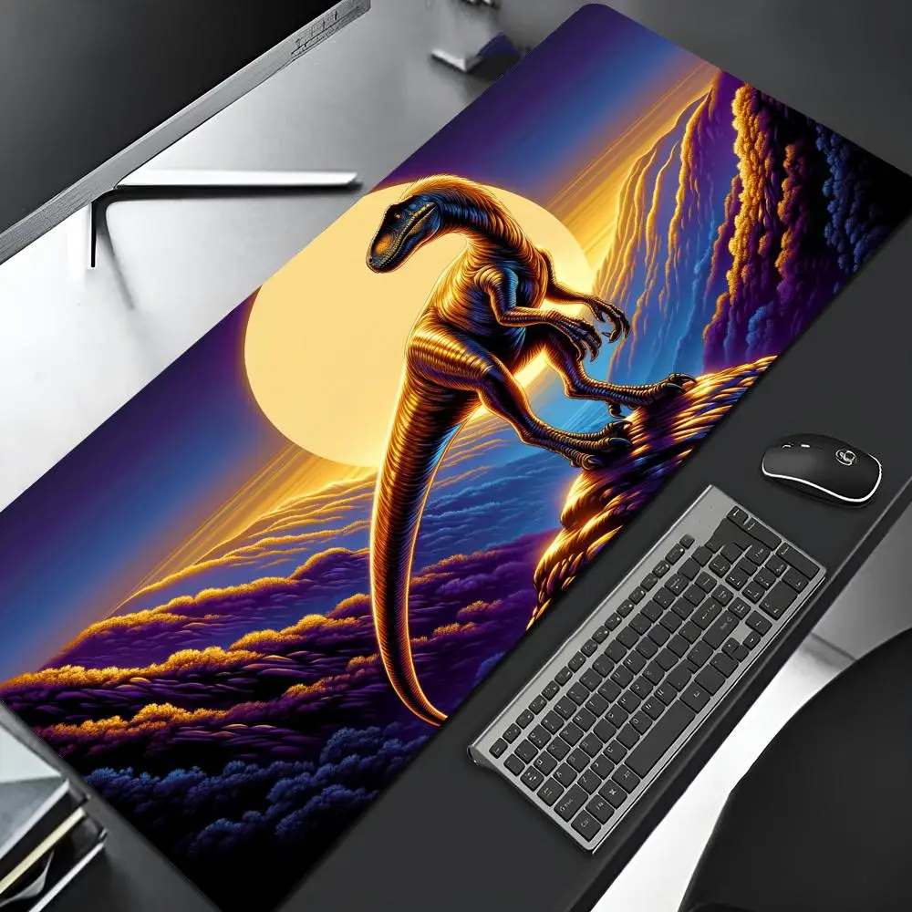 Dinosaur Mouse Pad Gaming Locking Kawaii Edge Big Computer Gamer Large Rubber Art Mousepad Laptop Desk Mat