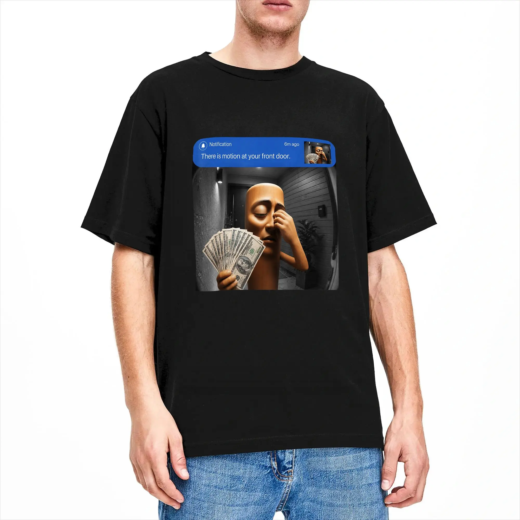 Men T-Shirts There is Motion at Your Front Tung Tung Tung Sahur Money Leisure Cotton Tee Shirt Short Sleeve T Shirt O Neck Tops