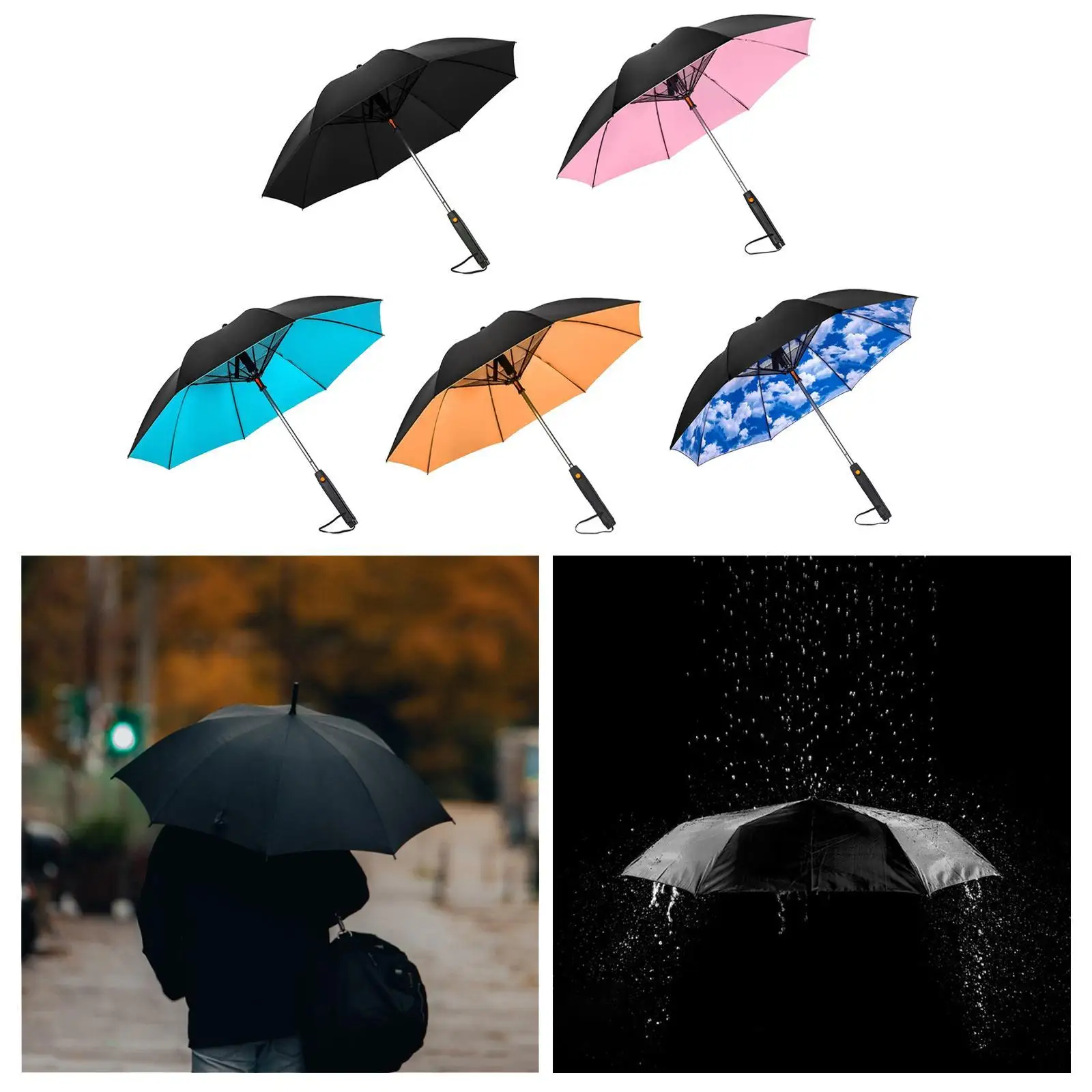 Umbrella with Fan, Cooling Fan Umbrella Rain Umbrella Sunproof Stick Umbrella