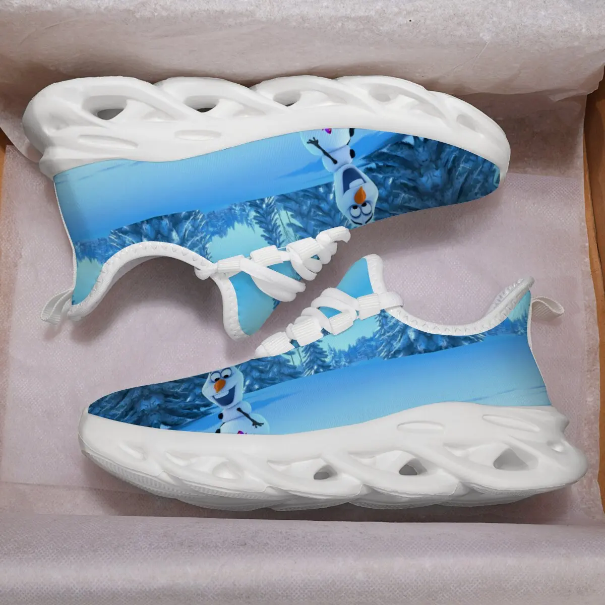 Frozen Kids Tennis Sneakers Children Running Girls Pu Leather Shoes Princess Anna Elsa Pink White Breathable Hook & Loop Boy