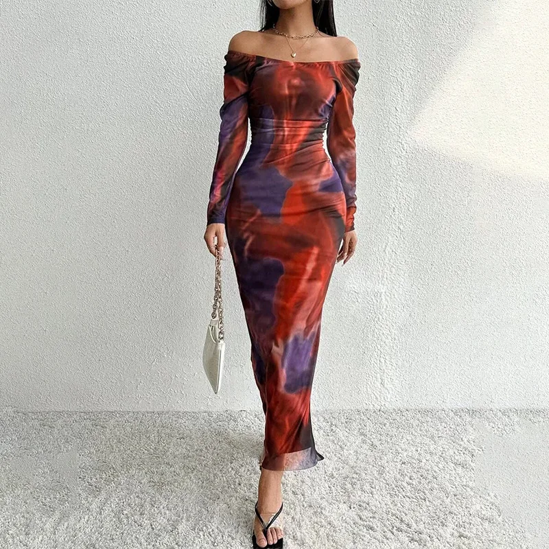 Robes femmes robe retour automne Satin paillettes strass col rond queue Maxi fête d'anniversaire douce-four fille urbain quotidien