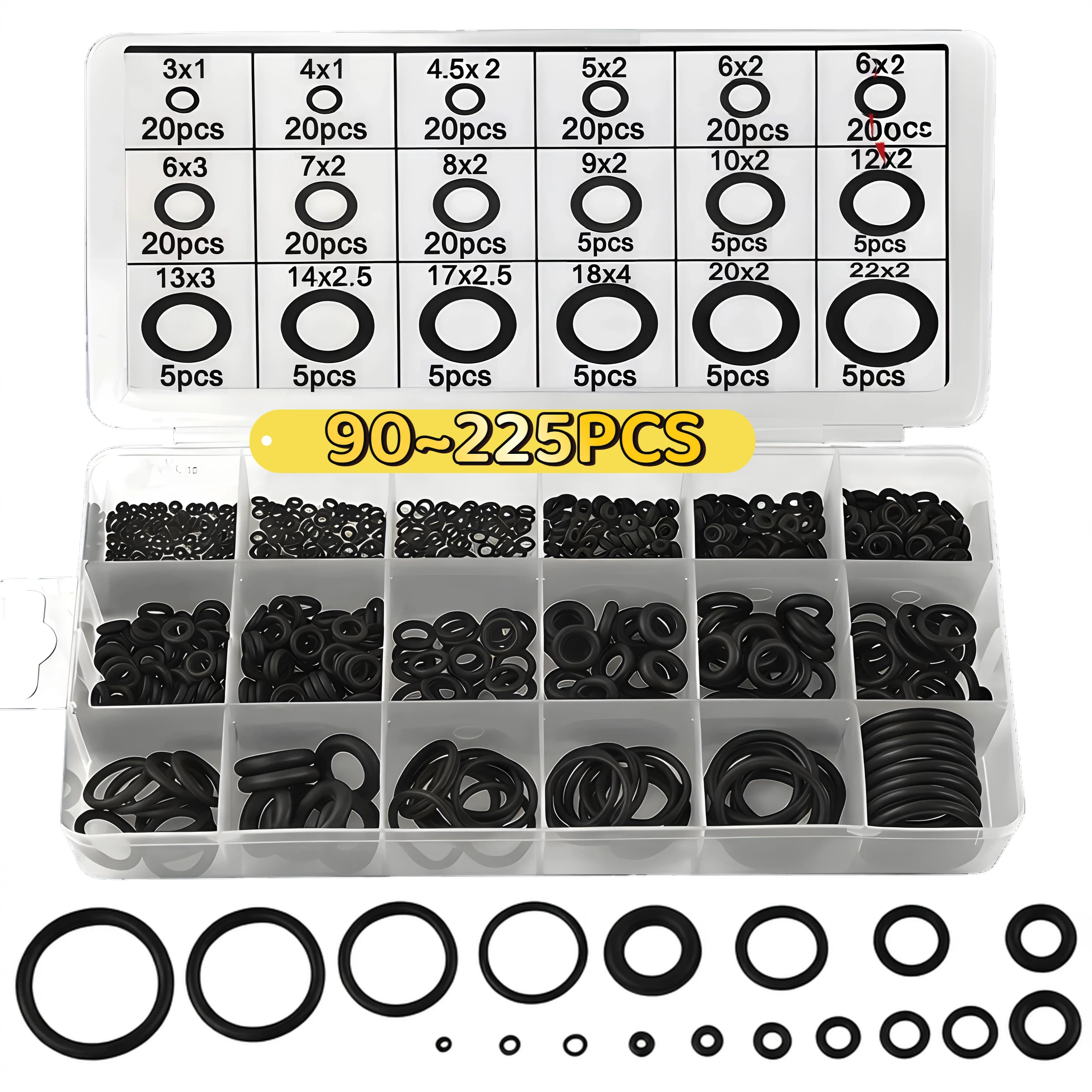 18 sizes of rubber O-ring elastic sealing interface gasket, oil resistant water heating gasket, automotive water heating faucet