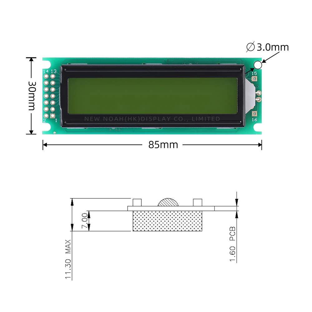 Filme verde amarelo russo 1602h tela de matriz de pontos de personagem 2x16 controlador lcd st7066u 16*2 módulo bem-vindo ao audição de fábrica